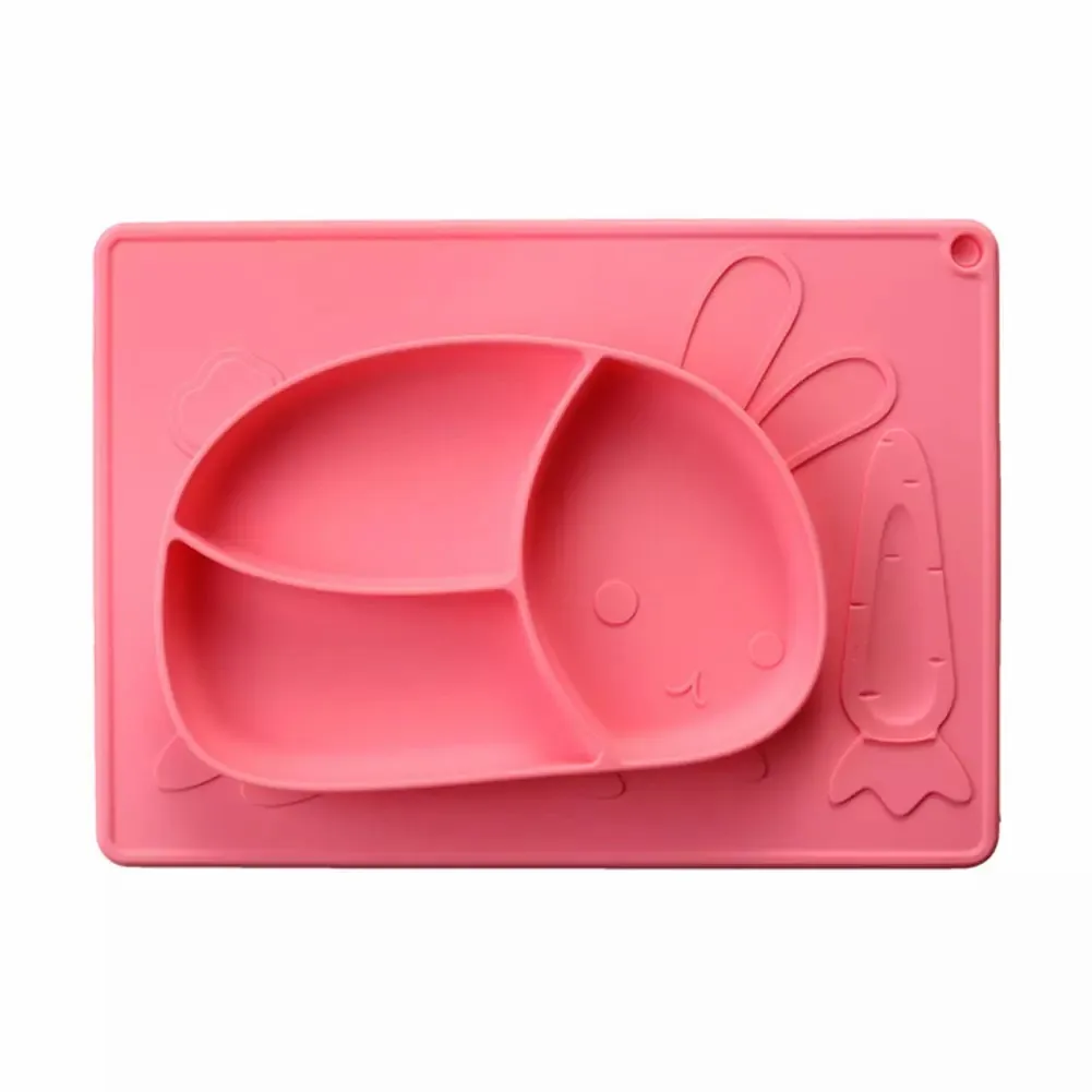 

BPA free Free sample Divided Silicone Feeding Plate Suction Bowl Baby Tableware wholesale