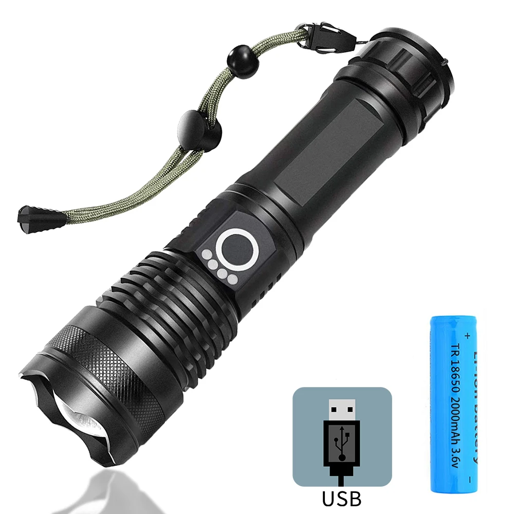 20W XHP50 high powered led flashlight torches rechargeable Waterproof led tactical flashlights