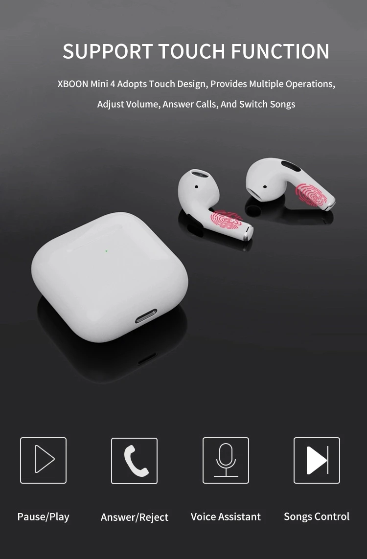 2020 Wholesale Tws Air Pro4 Bt 5.0 Headset Smart Touch Air Pro4 Wireless Headset Single Stereo Earbuds Pro 4 For Sporting - ANKUX.COM
