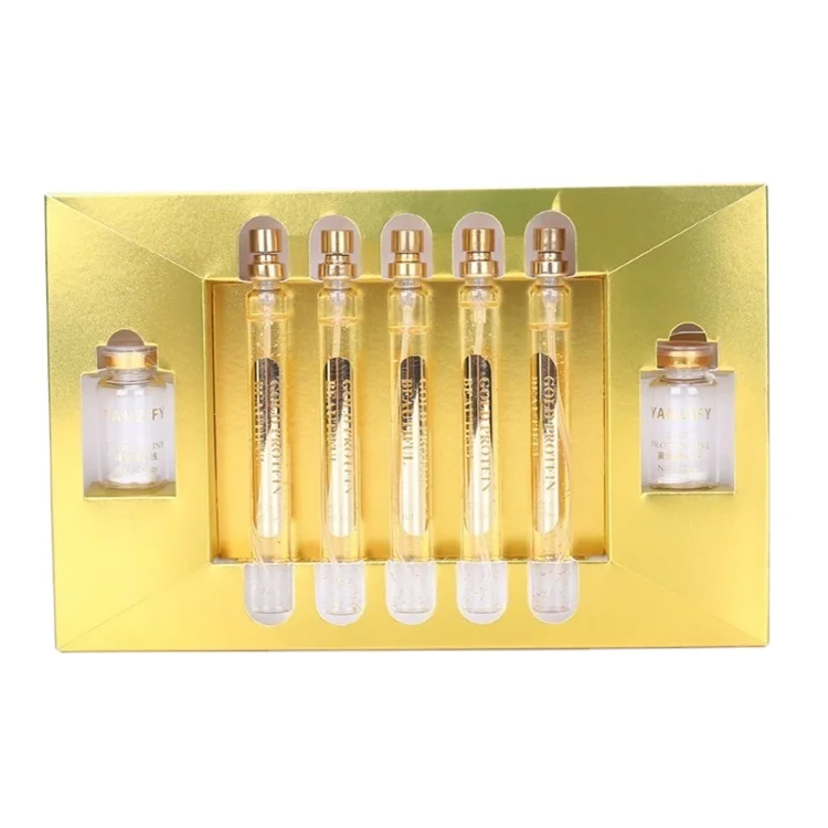 

The Best Gold Protein Peptide Line Carving Essence Set Gold Thread Face Lift For Reduce Small Wrinkles