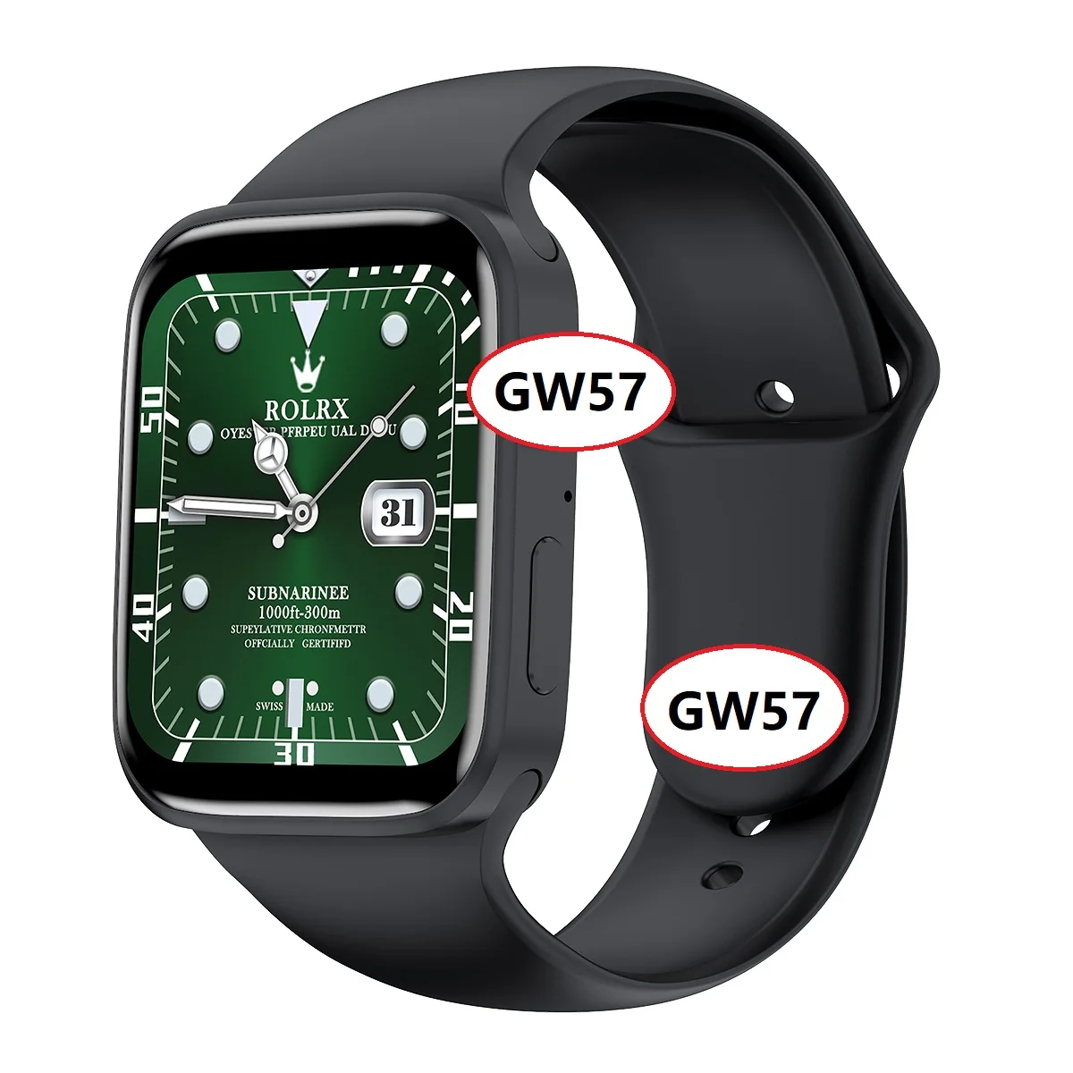 

GW57 Smart Watches New Arrivals BT Call IP67 Waterproof ECG Heart Rate Monitor GW57 Series 6 7 Android Smart Watch Z36 io 2021, Black, silver, blue, pink,purple ,green
