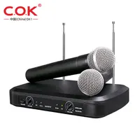 

COK Wireless Microphone System VHF Frequency Channels Wireless Mic Set With 2 Handhelds Mic