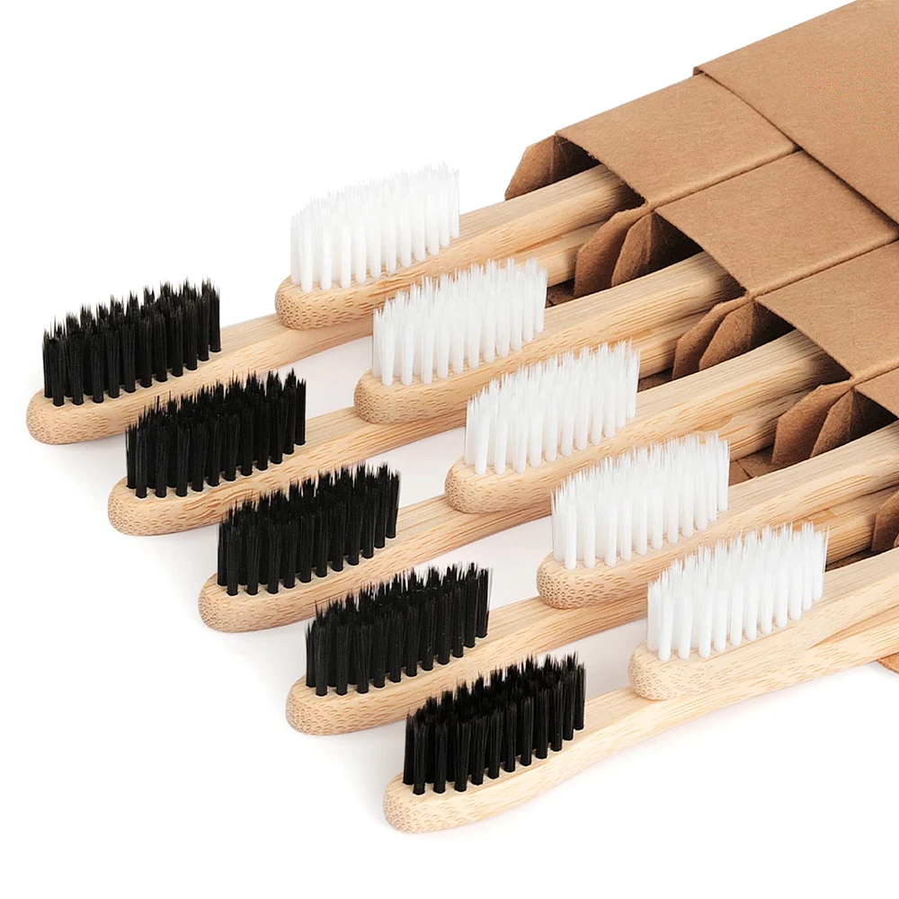 

Free Sample Custom Wholesale Biodegradable Eco Friendly Black Soft Bamboo Tooth Brush Charcoal Bambo Bambu Bamboo Toothbrush