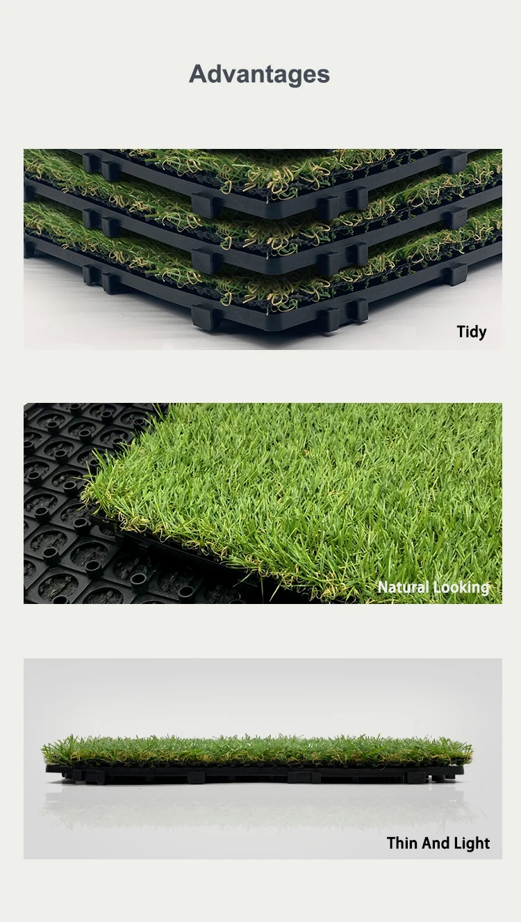 Asher Easy Installation Indoor Outdoor Garden Artificial Grass Tile