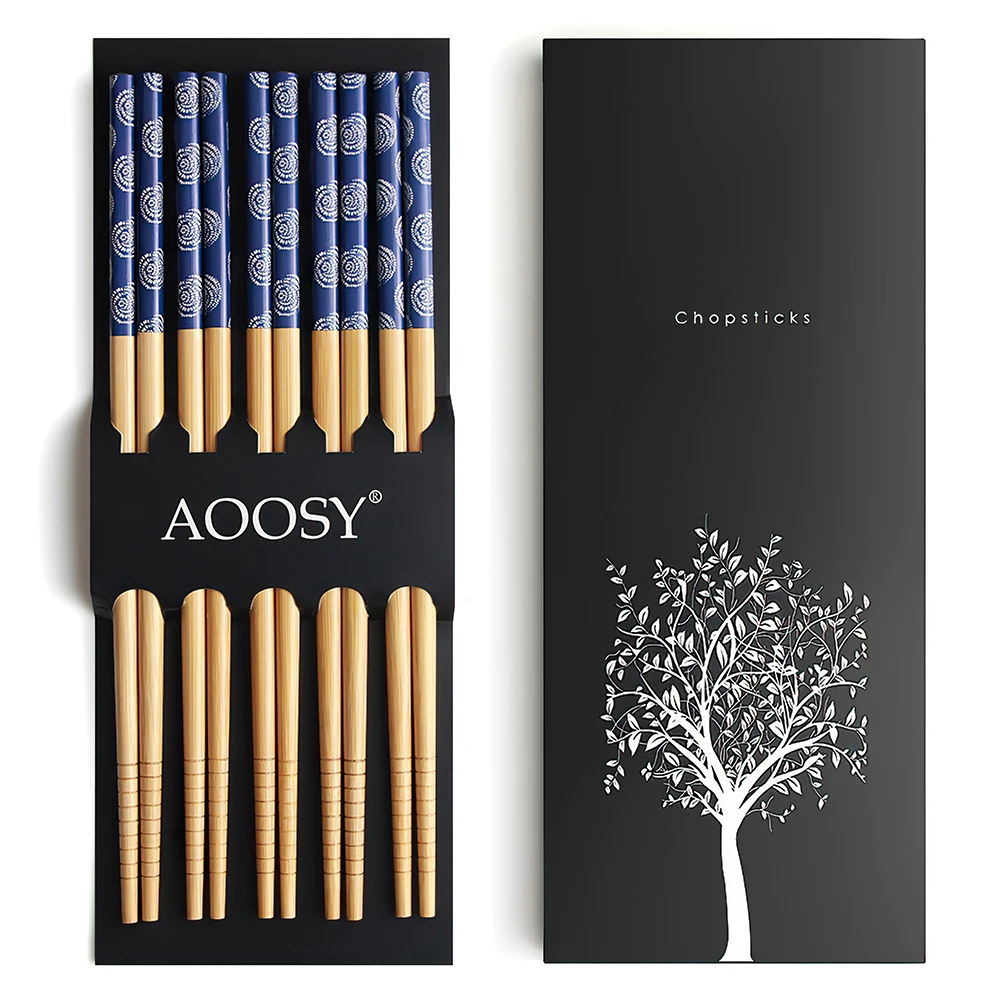 

Custom Wooden Cherry Blossom Chopsticks Bamboo Chinese Korean Sushi Chop Sticks with Gift Box