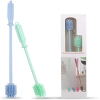

Multifunctional silicone long handle baby bottle brush