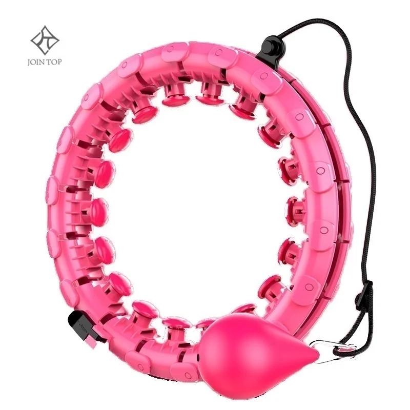 

Jointop Low price pink exercise gym equipment plastic fitness smart weighted hula ring hoop, Pink, purple, blue