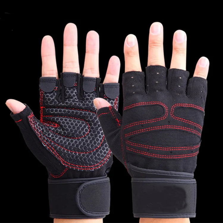 

Wholesale Logo Sports Exercise Workout Gloves Fitness Weight Lifting Gym Anti-slip Elastic Gloves, Customized color