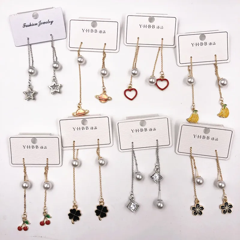 

PUSHI fringe earrings tassel wire eardrop long flower earrings women long jewelry small commodities lot