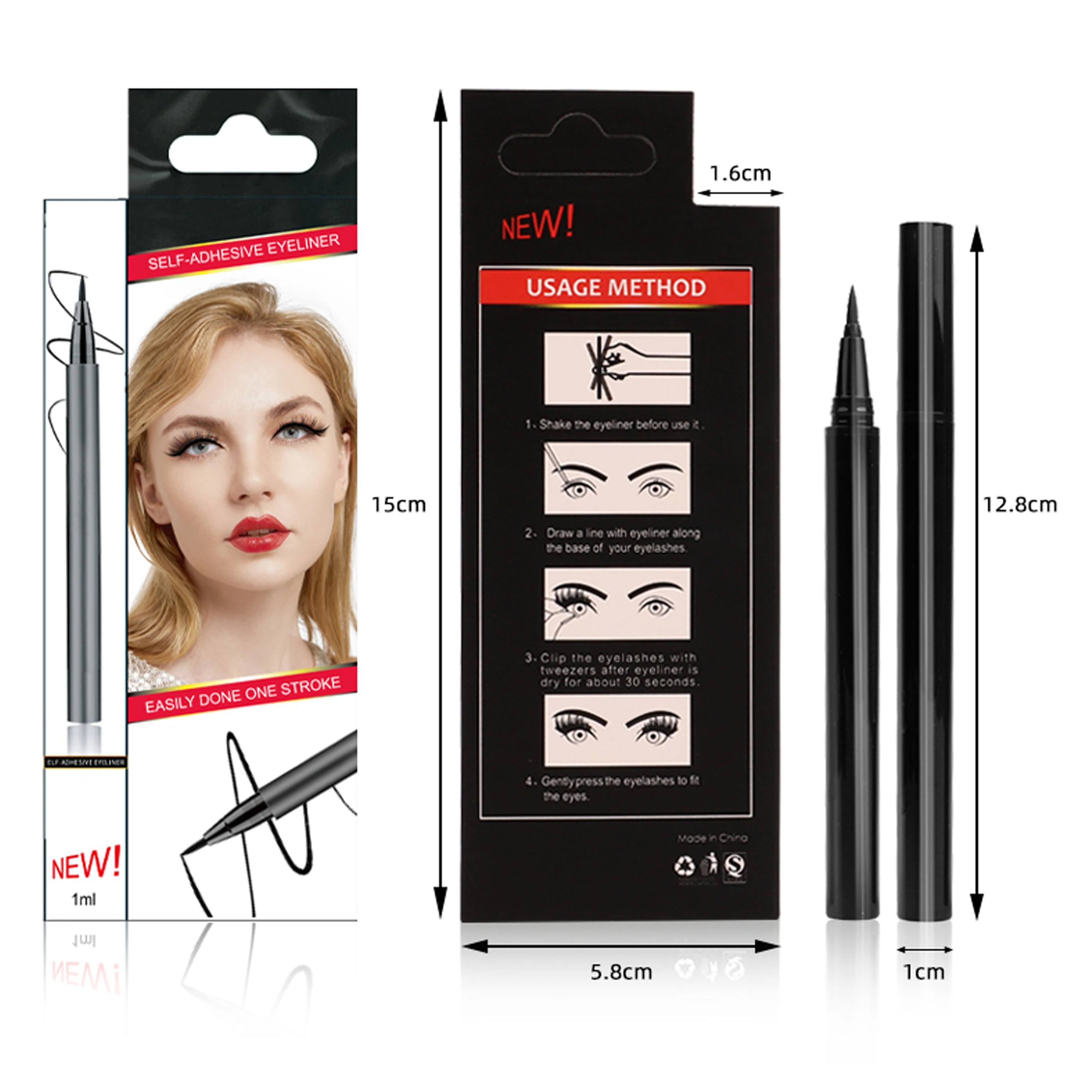 

Wholesale Cosmetics Long Lasting Eyeliner, 8 colors