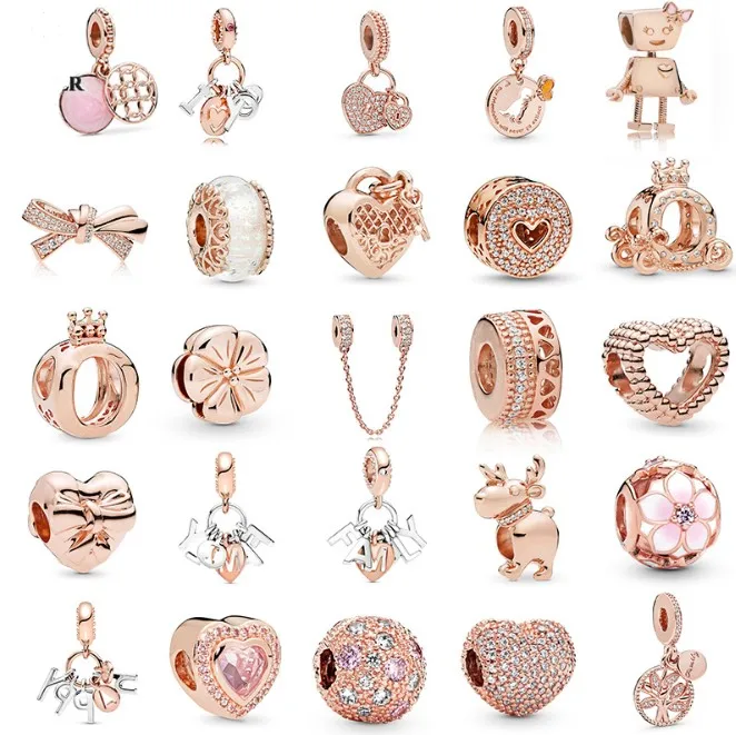 

Mixed jewerly making charms rose gold charms bulk charms for pando braclets, Picture