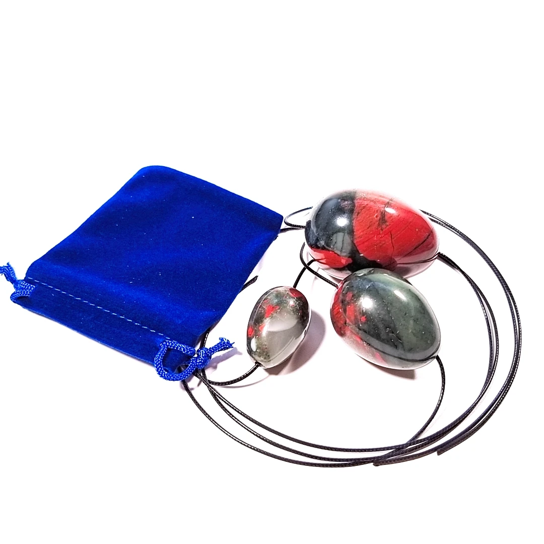 

Well-welcomed Natural African Blood Stone Kegel Certified Yoni Eggs Set Massage Eggs drilled