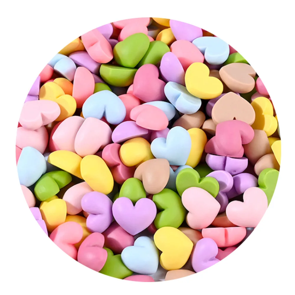 

Assorted Macaron Color Heart Flatbacks Sweet Love Heart Flatback Resin Embellishments For Scrapbooking Jewelry Making Supplier