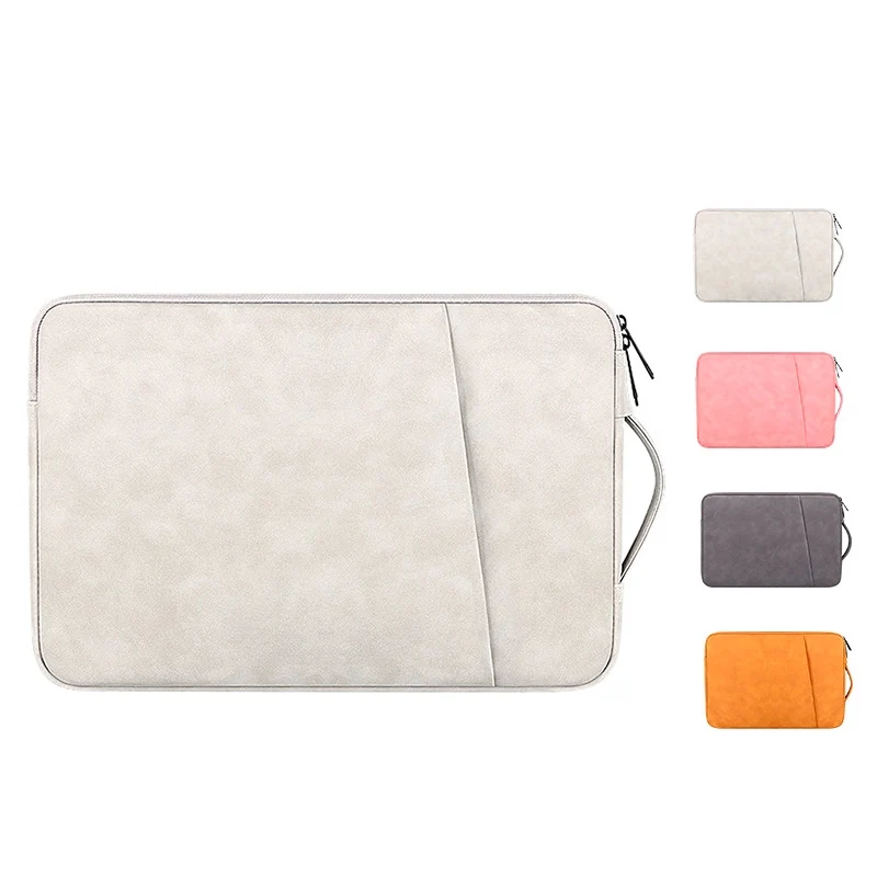 

Notebook Protective Cover Case Briefcase Pu Leather Laptop Shoulder Computer Bag Laptop Handbag Laptop Sleeve With Handle, Dark grey, light grey, pink, brown
