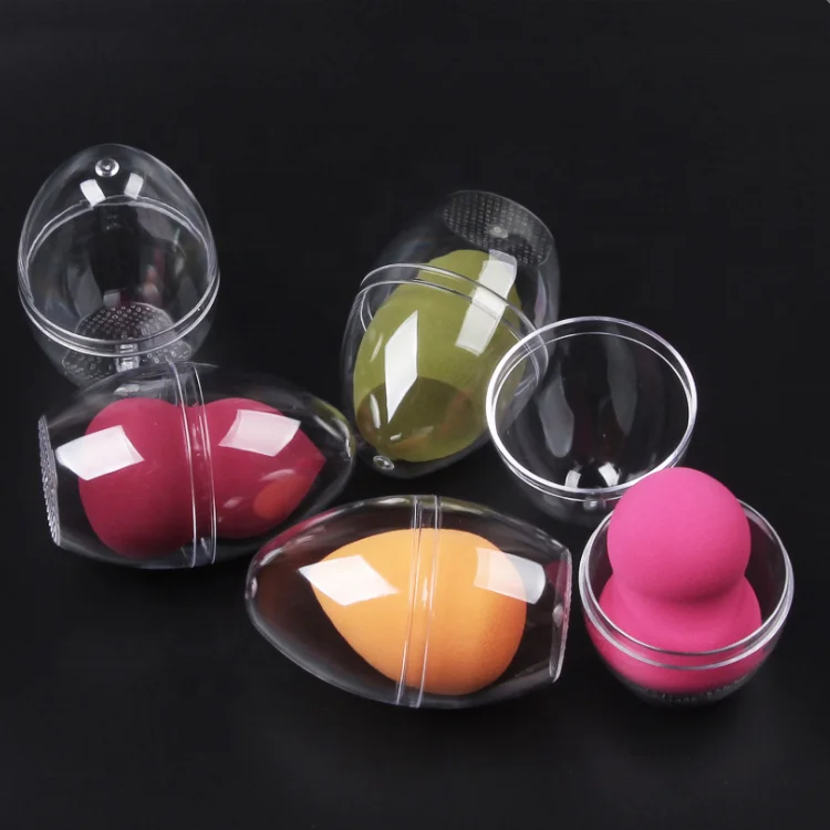 

Puff Blending Blender Wedge Makeup Sponge Wet And Dry Dual-Use Foundation Powder Puff With Clear Plastic Egg Box