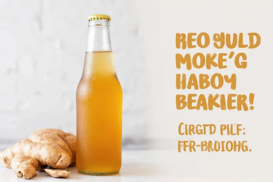 Homemade ginger drink preparation showing fresh ginger root and sparkling water
