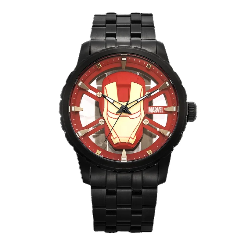 

Unique Brand Hollow Out Iron-Man Design 203A Quartz Movement Men's Black Watch