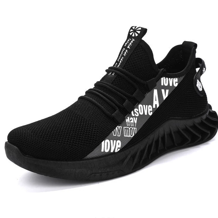 

2021 Fashion Men's Sport Casual Shoes Spring Summer Breathable Men's Sneakers Mesh Lightweight Walking Shoes Sneaker Men Outwear, Black