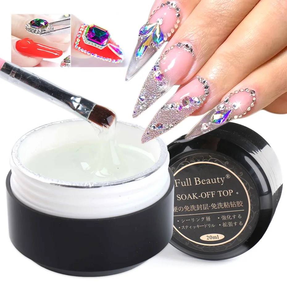 

Jewelry Nail Foil Glue gel Uv Gel Nail Polish Sticking Decoration Diamond Gel High Quality, Mix