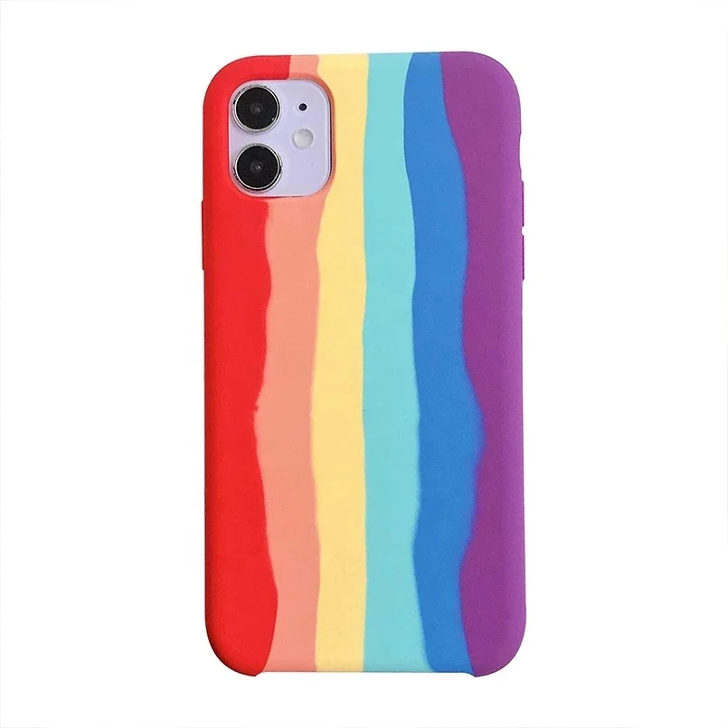 

Official rainbow silicone mini liquid mobile phone accessories Case cover For iPhone 6s 7 8 plus X Xs Xr 11 12 pro max, Multi. (black , pink , white , green ,blue etc .)