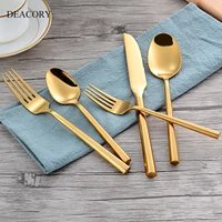 

DEACORY gold cutlery set for wedding ,gold flatware set, spoon and fork knife silverware