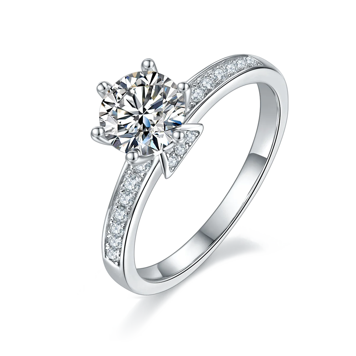 

1Ct Moissanite Engagement Ring Sterling Silver 925 Moissanite Ring