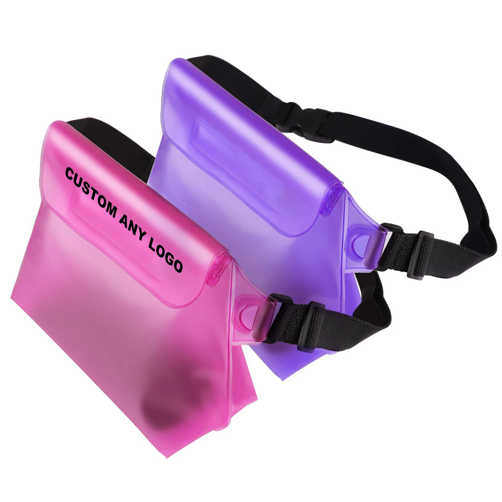 

2022 Amazon New Custom Unisex Adjustable Belt Crossbody PVC Waterproof Pouch with Waist Strap, Black/pink/yellow/white/green/orange/red/white/blue