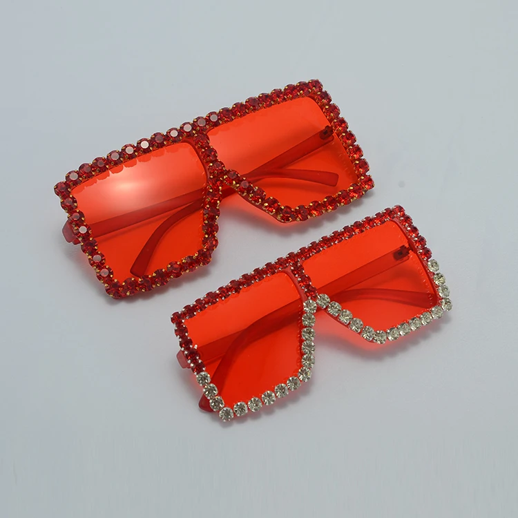

vendor sustainable rhinestone square mommy and me shades sunglasses for mother and daughter, Matching color sunglasses