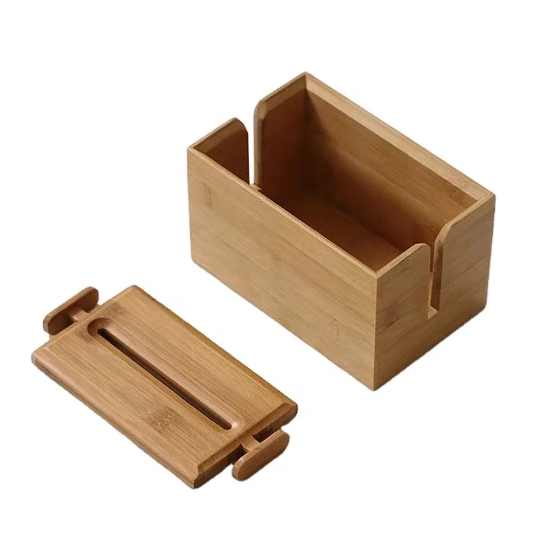 

CSL factory wholesale Multi-functional Bamboo wooden tissue container model tissue holder napkin boxes for home gifts, Customized color