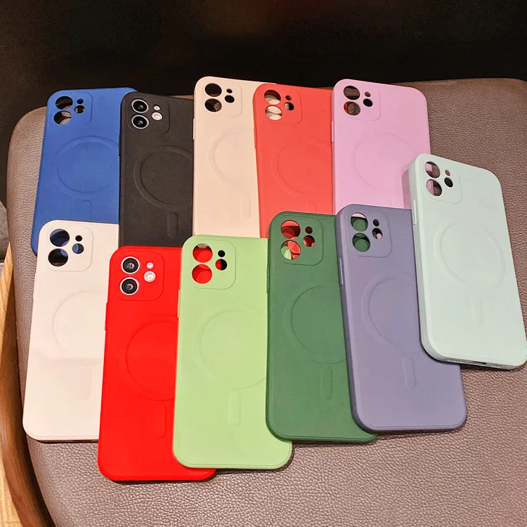 

New design Soft Rubber Coated Back Cover Phone 11 12 Pro Max Magsafe Case Support Wireless Charging Phone Case