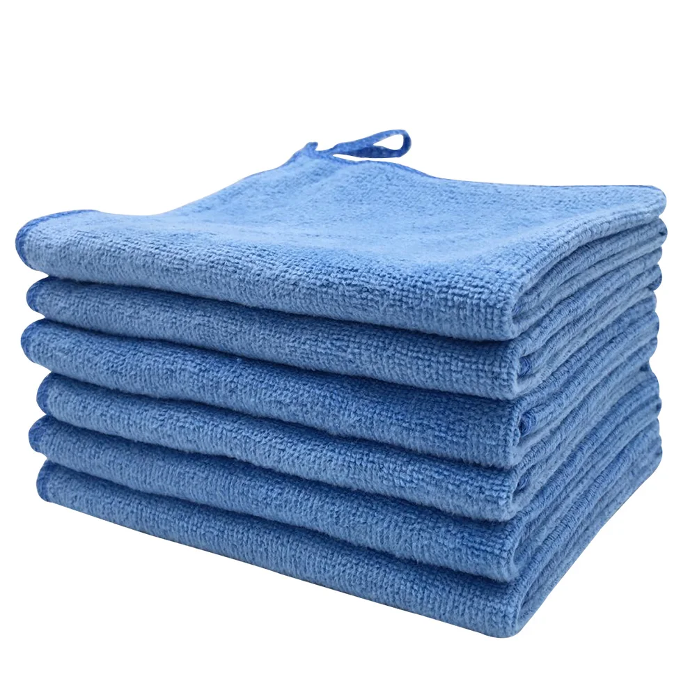 

6 PCS Blue Color Lint Free Microfiber Cleaning Cloth Water Absorbent Reusable (12*16 inches) for House Kitchen Streak Free