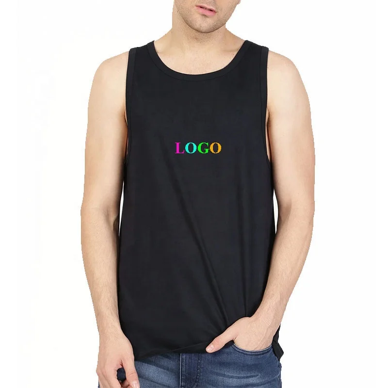 

Design Blank Machine Custom Graphic Printing 100% Cotton Sleeveless Men'S Tank Top