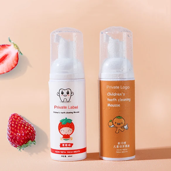 

Organic Toothpaste Strawberry Orange Herbal Kids Toothpaste Mousse OEM