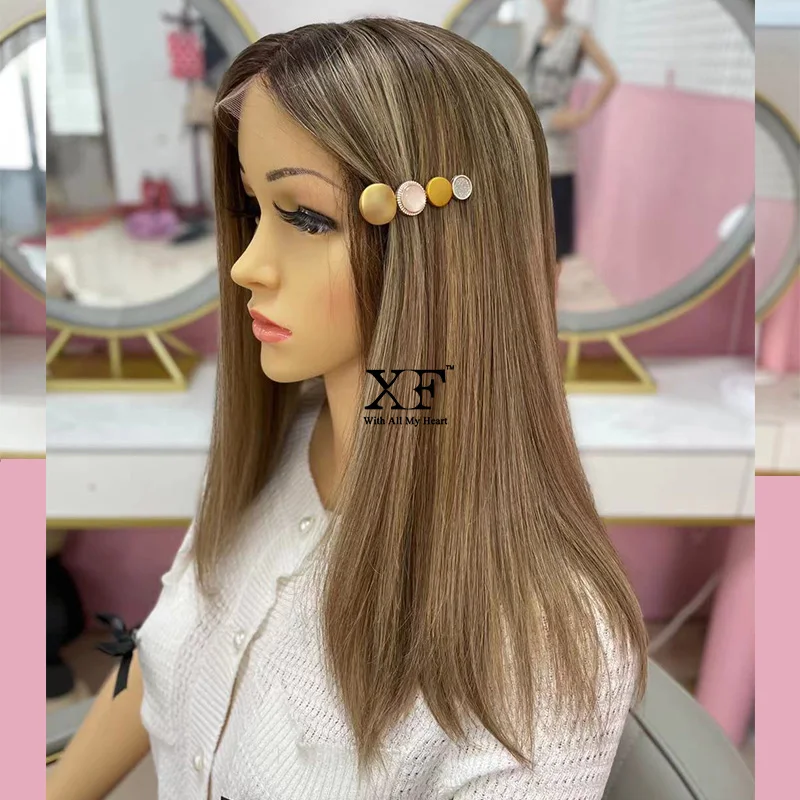 

Fast Delivery Gorgeous 16inches Brazilian Human Hair Blonde Color Lace Top Wigs,Wholesale Price Lace Top Jewish Wigs, #s/e/t/t-f color