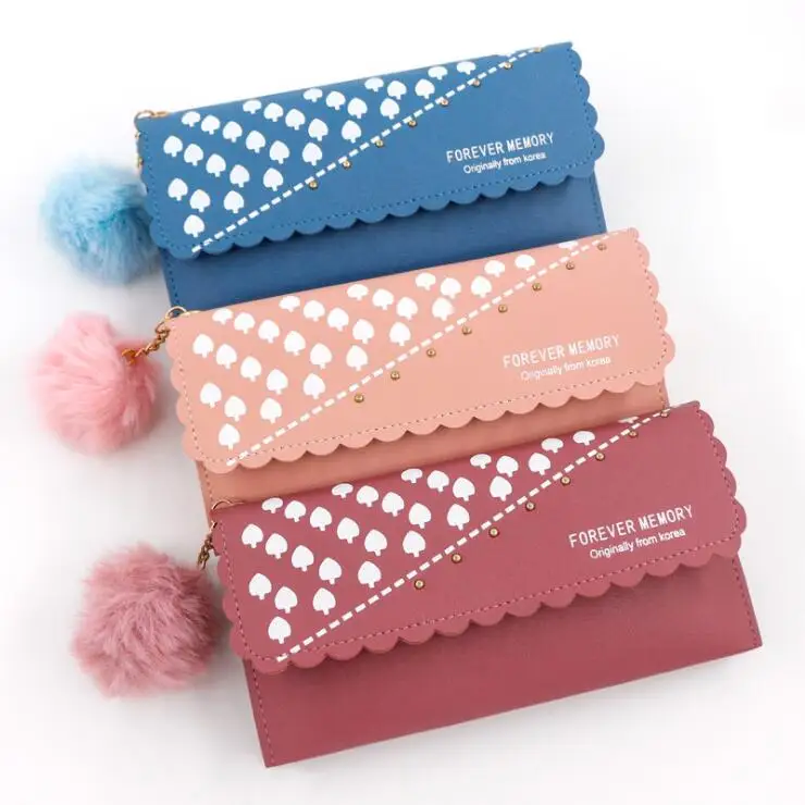 

Hot sale Beautiful Purse Wholesale Fashion Cheap Colorful Card Holder Long Leather Girls Clutch Women Wallet, 7 colors