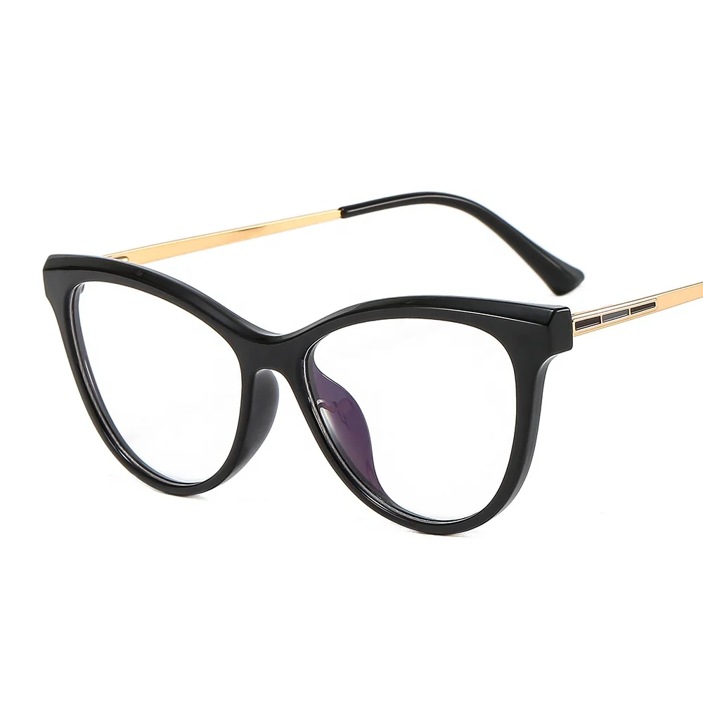 

2021 New Arrivals Women Cat Eye Glasses Frame Metal+PC Material Anti Blue Glasses for Women