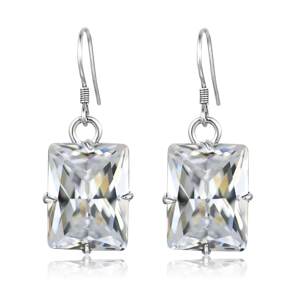 

Womens Earrings Trendy Boho Fashion White Zircon Synthetic Diamond Real Sterling Silver Long Earrings Jewelry Factory Seller