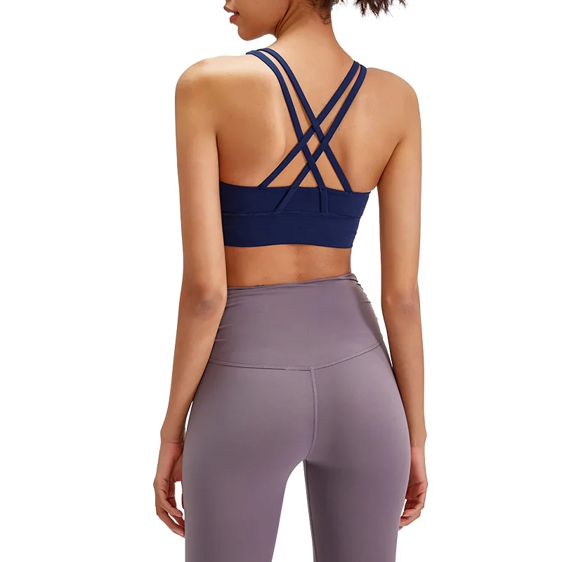 

Fashionable Criss-cross Back Padded Training Workout Comfort Sports Bra, Customized color