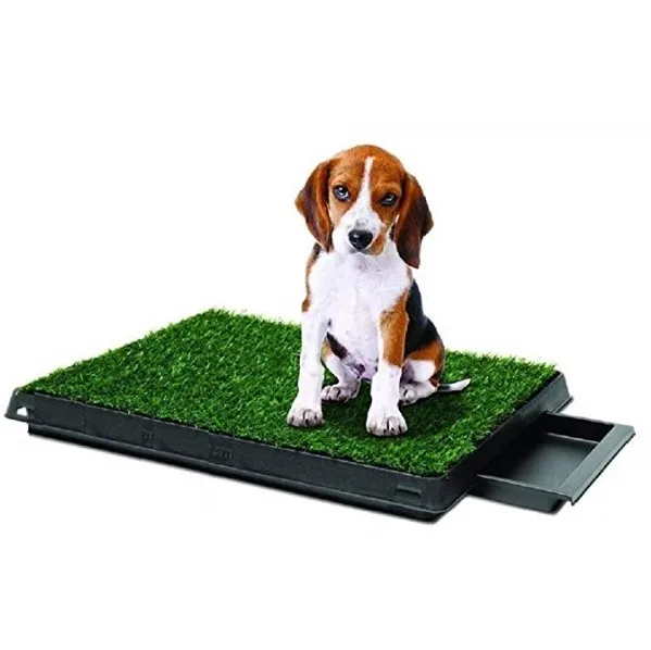 

Hot selling Pet Supply Dog Pee Potty Pad, Bathroom Tinkle Artificial Grass Turf, Portable Potty Trainer with drawer, Green