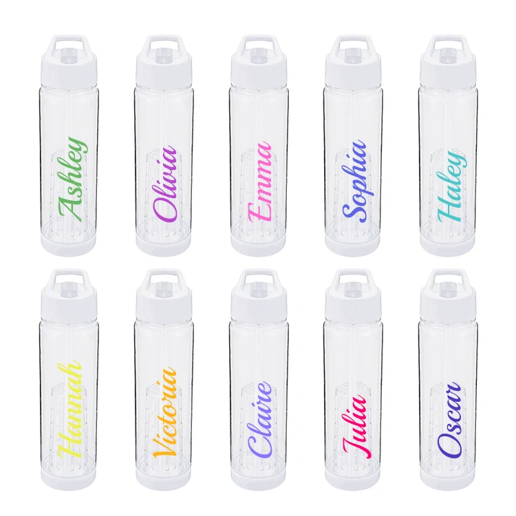 

Ready To Ship Personalized Water Bottle 750 ml Tritan Plastic Water Bottle With Tea Infuser Custom Gift Any Name Hen Party