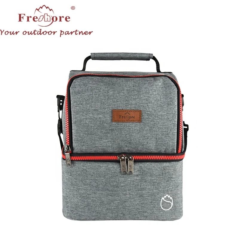 

Dual Compartment Leakproof Insulated Cooler Bag lunch bag for kids with Shoulder Strap for School and Work, Customized color