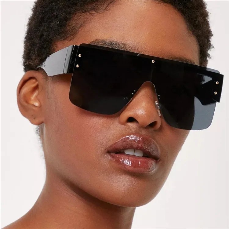 

VIFF HP20608 Hot Shein Style Fancy Mirror Sun Glasses Big Frame Fancy Oversized Sunglasses Women, Multi and oem patone design