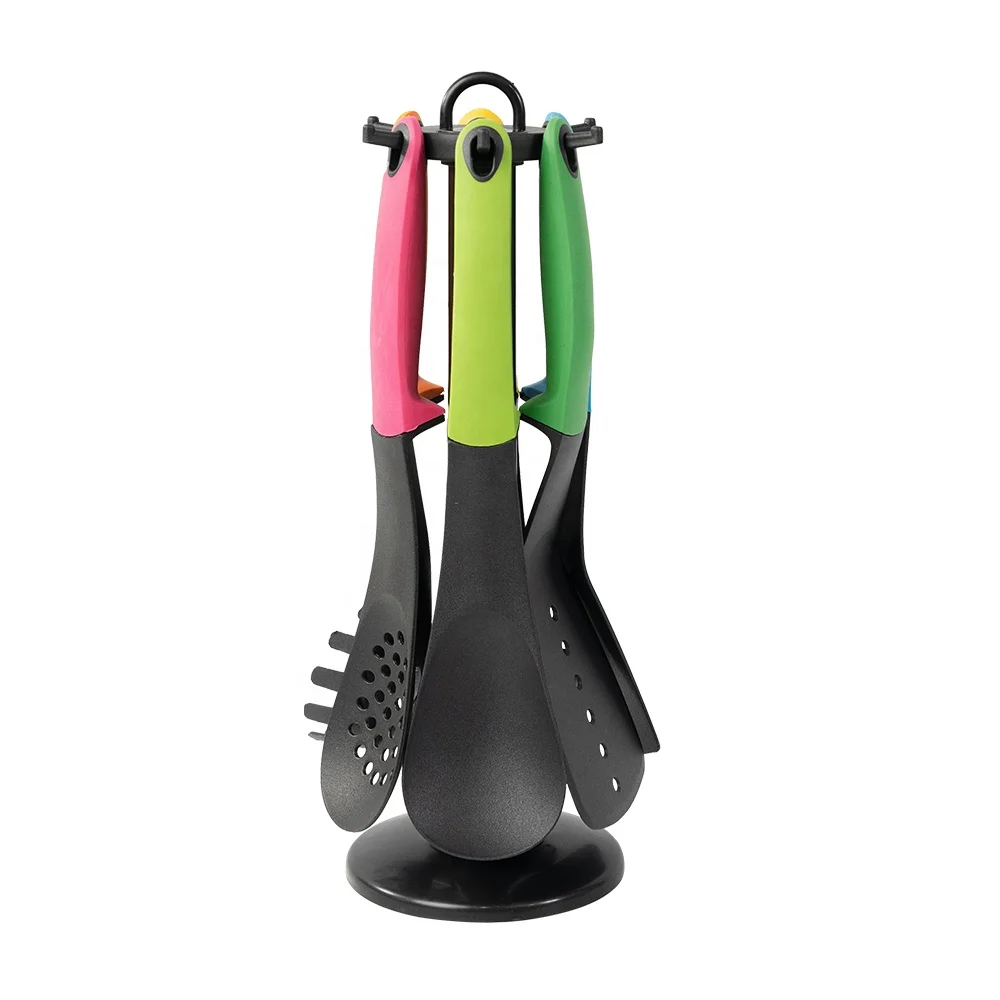 

Eco-Friendly 7 Piece kitchen Accessories Food Grade nylon kitchen cooking utensil set, Customized color