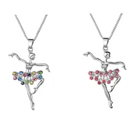 

Little Girl Necklace Dancer Ballet Recital Gift Ballerina Dance Necklaces Teen Girls Jewelry(EJ0714)