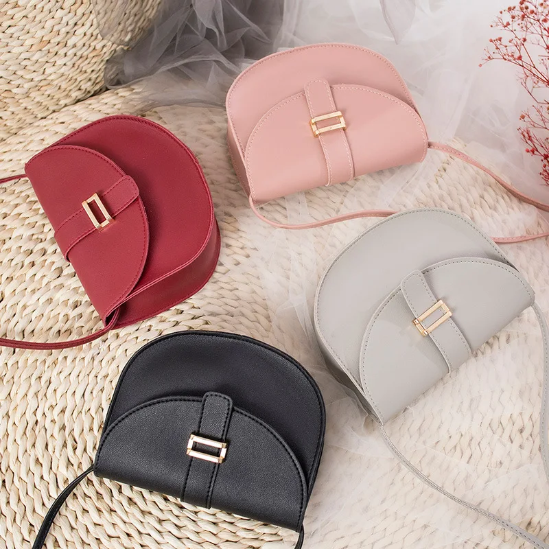 

cheap women's purse pu leather black red pink sling waist girls cute shoulder messenger circular cross bag women, 4 colour