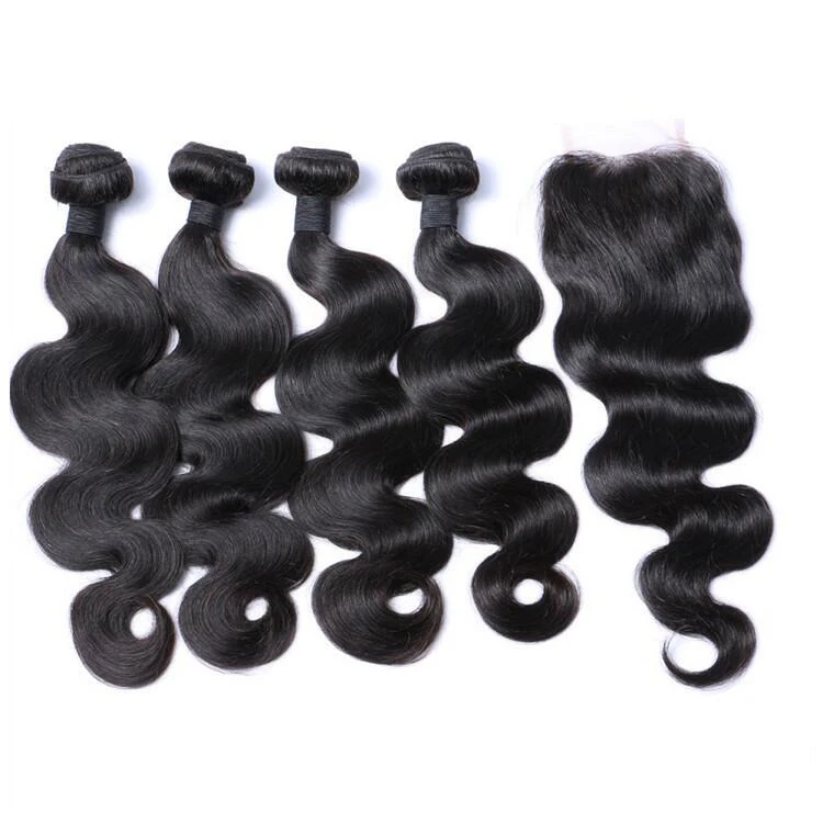 

Wholesale 9A raw indian hair cuticle aligned virgin hair bundle with closure natural human hair extension