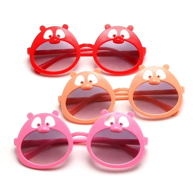 

DOISYER 2021 baby children cartoon sun glasses boys and girls cute bear big mouth glasses hollow sunglasses