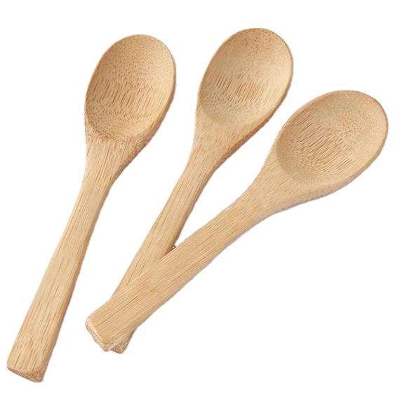 

Cheap Price Bulk Sale Custom Engraved Logo Mixing Jam Sauce Honey Reusable Small Bamboo Spoon For Kitchenware