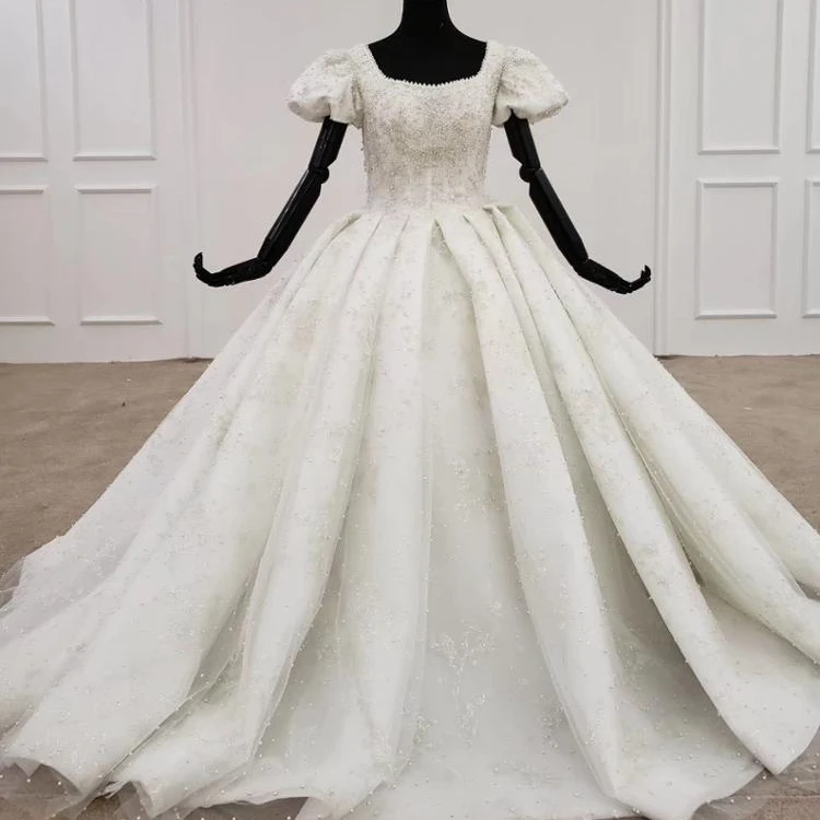 

2020 lace bridal dress crystal beaded vintage short sleeve wedding dress bridal gown, As picture or your request