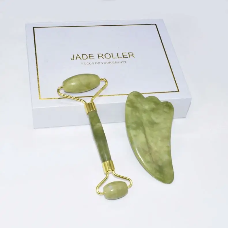 

Hot Sale Jade Guanade Roller Spoon Stadn, As picture